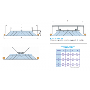 DIFUSOR CIRCULAR CLÁSICO DS + R + P  12" COLOR BLANCO