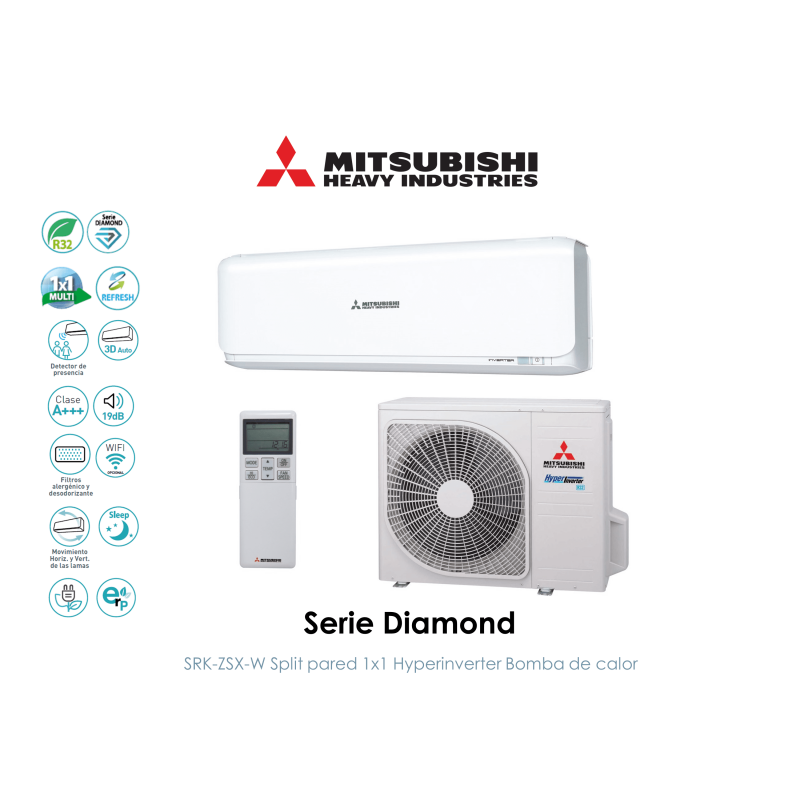 Split pared mitsubishi heavy diamond SRK25ZSX-W Blanco
