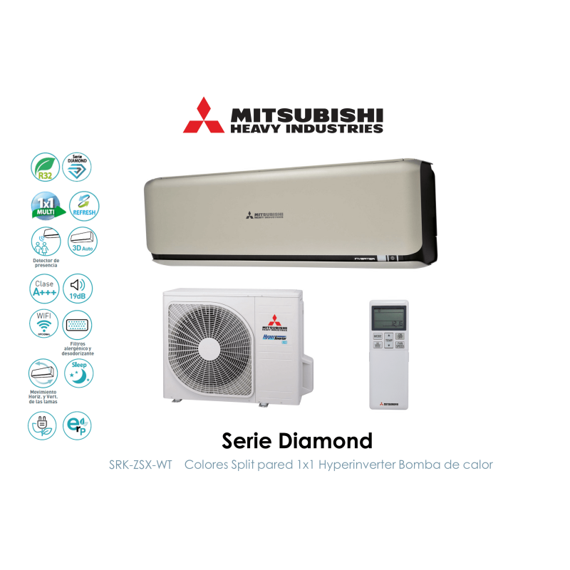 Split pared mitsubishi heavy diamond SRK50ZSX-WT Titanium