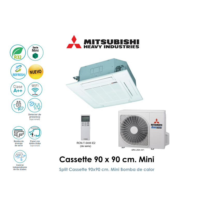 mitsubishi heavy cassette 90 x 90 cm. mini FDT(N)60VHNX-W