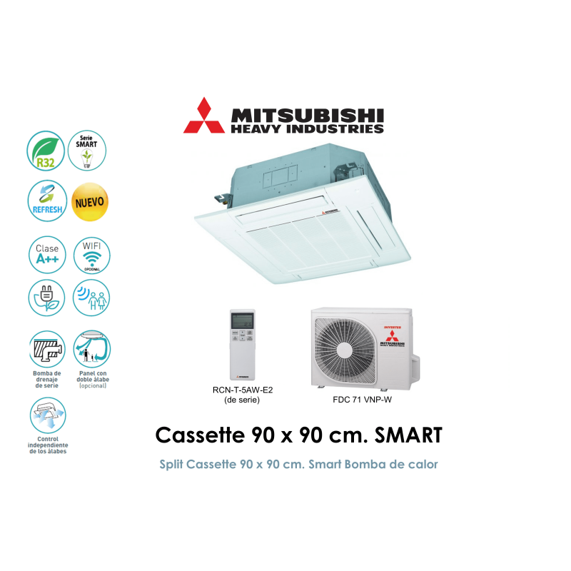 mitsubishi heavy cassette 90 x 90 cm. smart FDT(N)71VHNP-W