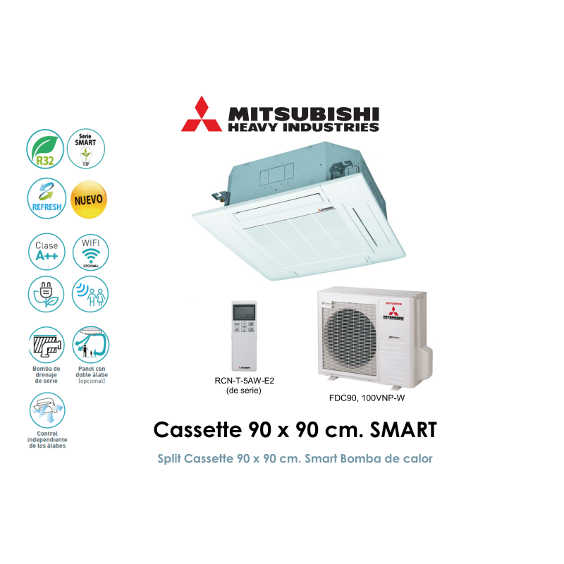 mitsubishi heavy cassette 90 x 90 cm. smart FDT(N)90VHNP-W