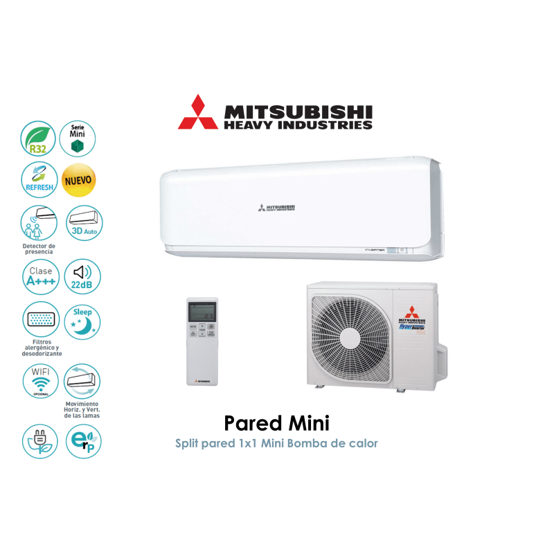 Split pared mitsubishi heavy pared mini SRK60ZSX-W Blanco