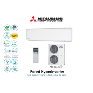 Split pared mitsubishi heavy pared hyperinverter SRK100VHN/SX-W Blanco