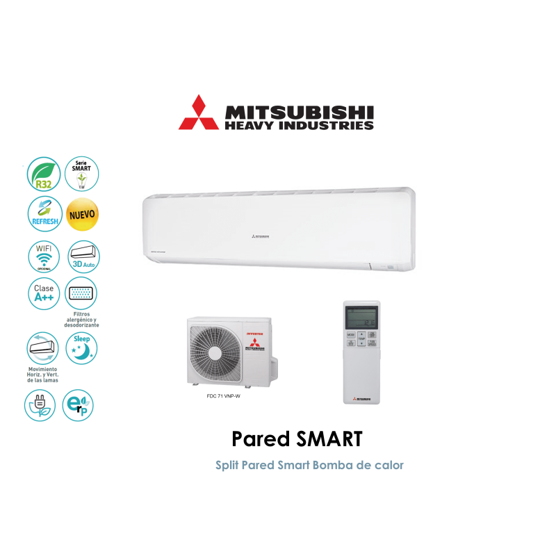 Split pared mitsubishi heavy pared smart SRK71VHNP-W Blanco