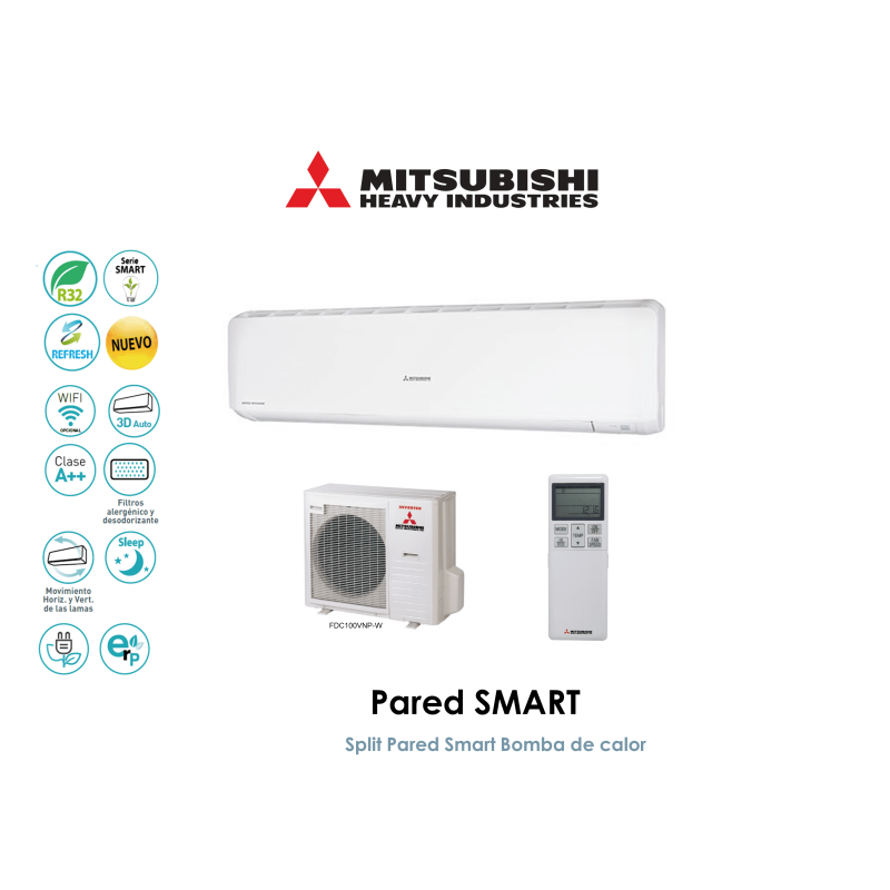 Split pared mitsubishi heavy pared smart SRK100VHNP-W Blanco