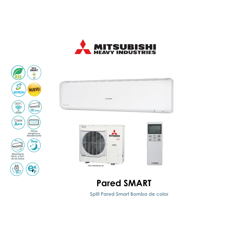 Split pared mitsubishi heavy pared smart SRK100VHN/SA-W Blanco Trifásico