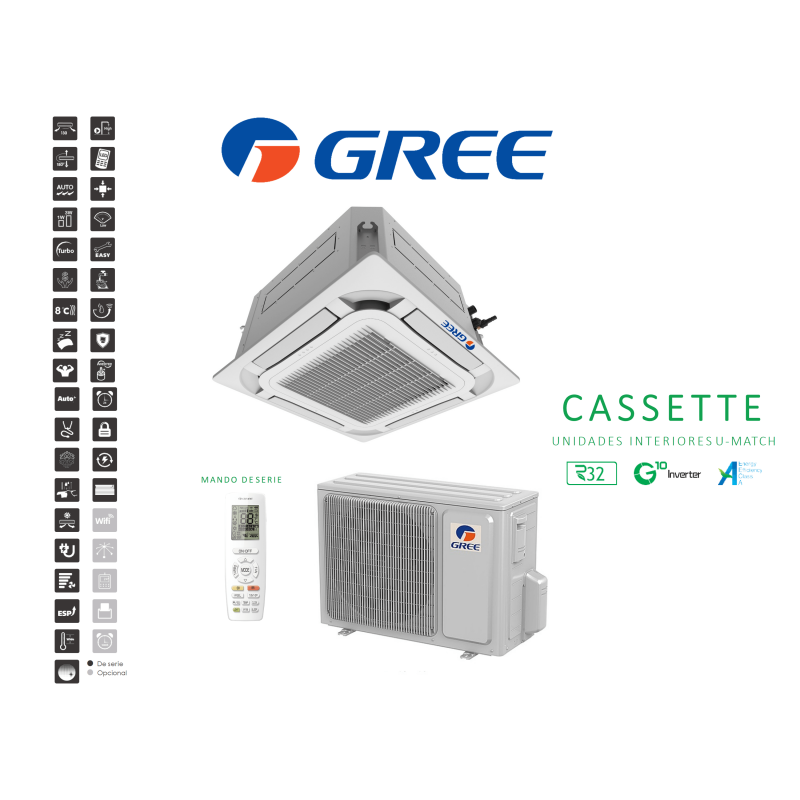 Aire acondicionado cassette gree um cst 12 Blanco
