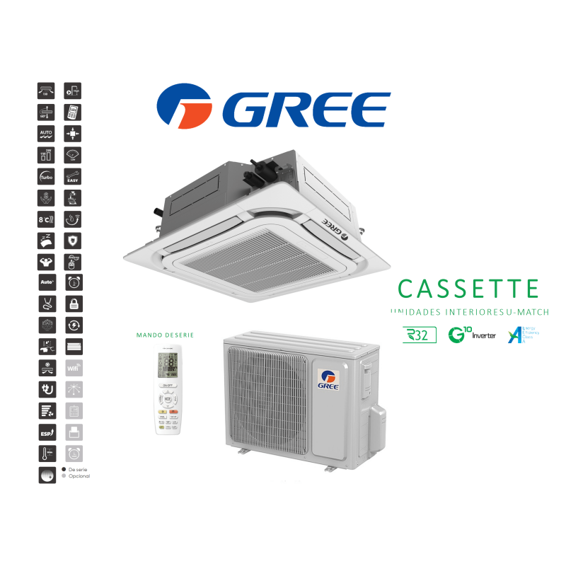 Aire acondicionado cassette gree um cst 24 Blanco
