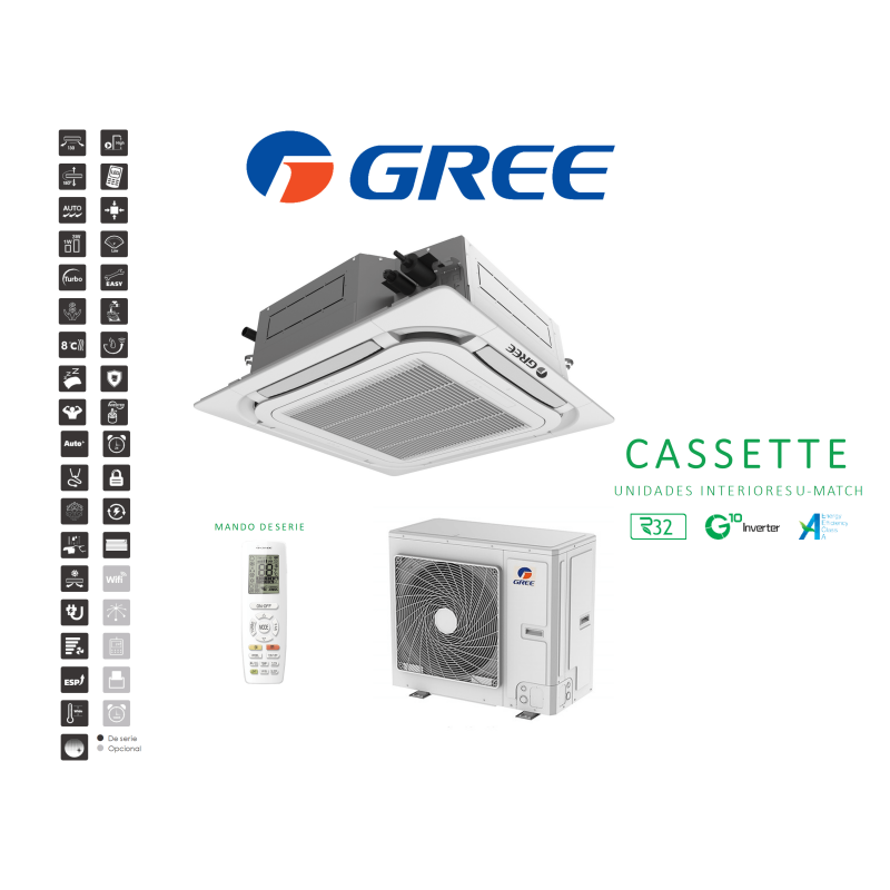 Aire acondicionado cassette gree um cst 36 Blanco con wifi