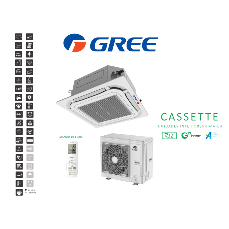 Aire acondicionado cassette gree um cst 48 3f Blanco con wifi