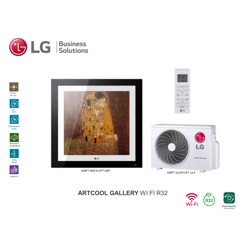 Aire acondicionado split pared lg artcool gallery 12  con wifi