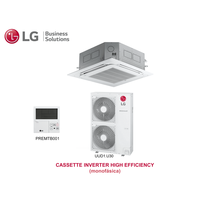 Aire acondicionado lg cassette inverter high efficiency 36 Blanco con wifi