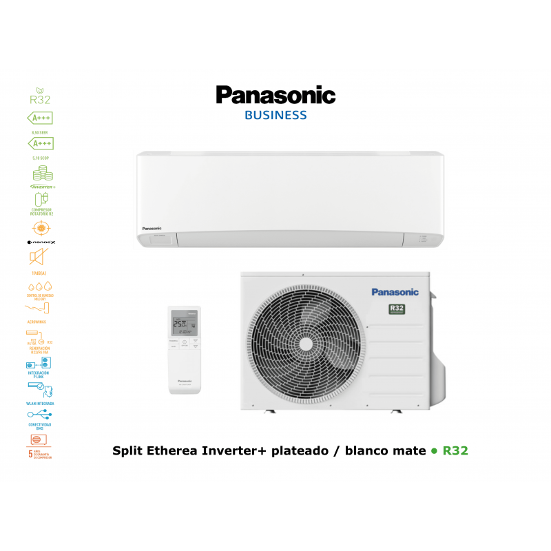 Aire acondicionado pared panasonic split etherea inverter+ KIT-Z42-VKE blanco con wifi