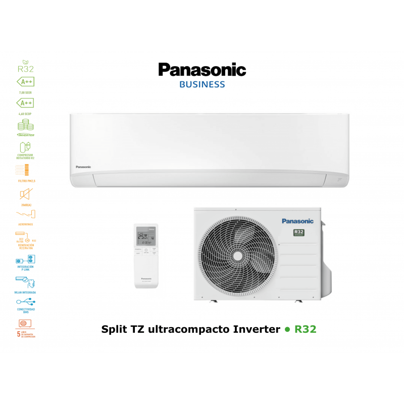 Aire acondicionado pared panasonic split tz ultracompacto inverter KIT-TZ60-WKE blanco con wifi