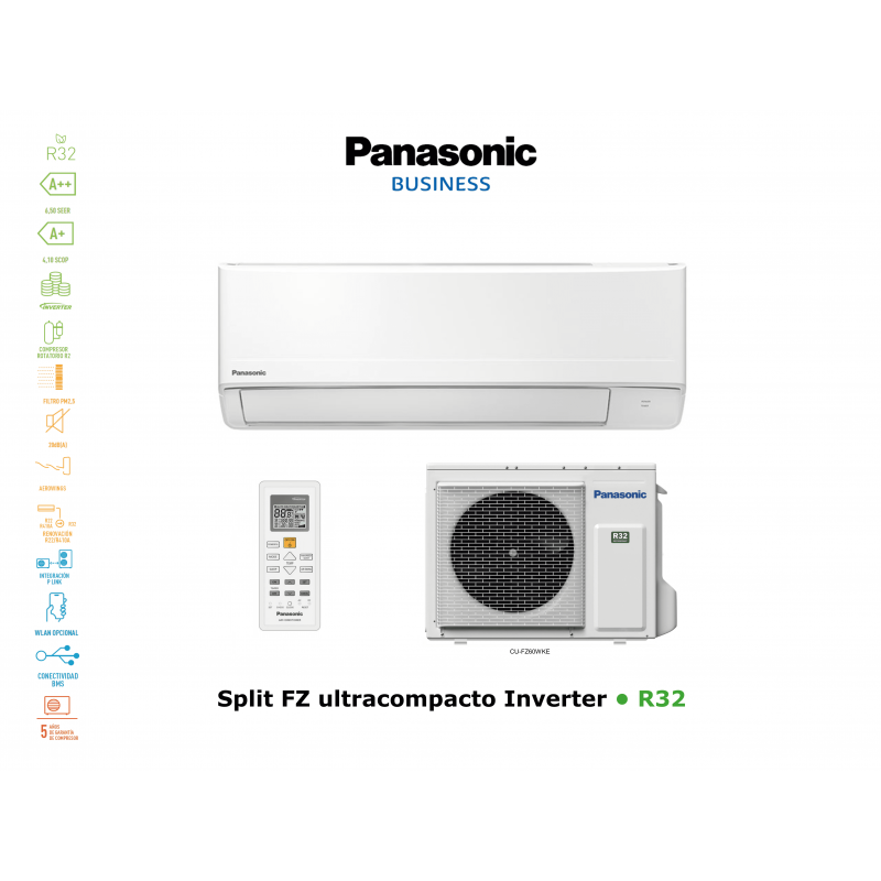 Aire acondicionado pared panasonic split fz ultracompacto inverter KIT-FZ60-WKE blanco