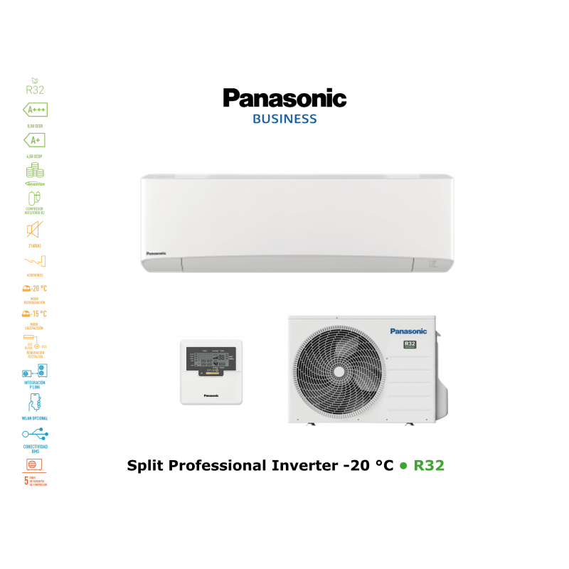 Aire acondicionado pared panasonic split professional inverter -20°c KIT-Z25-TKEA blanco