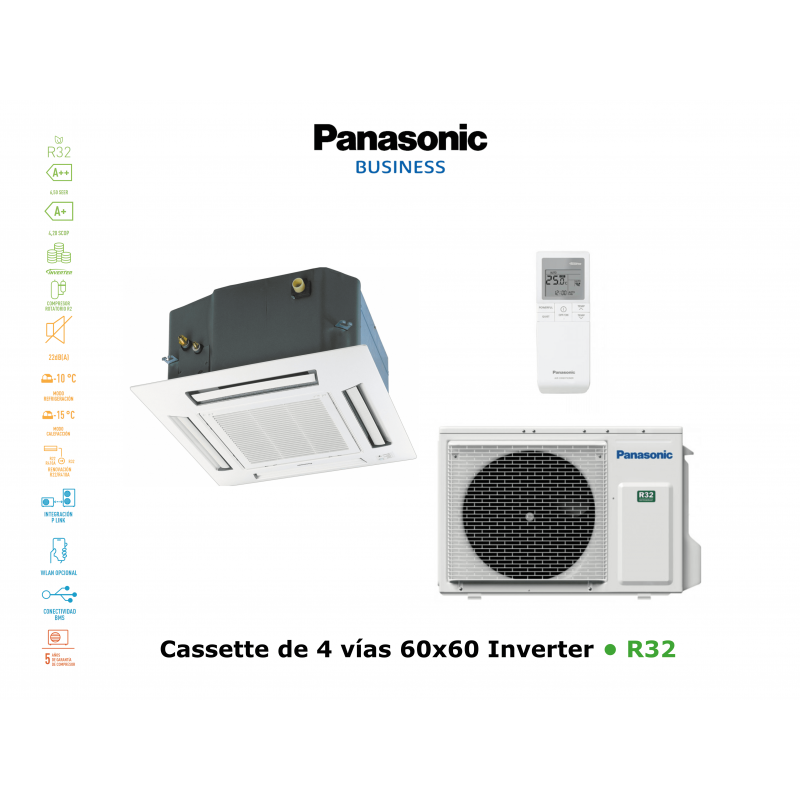 Aire acondicionado panasonic cassette de 4 vías 60x60 inverter KIT-Z50-UB4 blanco