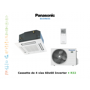 Aire acondicionado panasonic cassette de 4 vías 60x60 inverter KIT-Z25-UB4 blanco con wifi