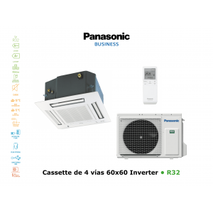 Aire acondicionado panasonic cassette de 4 vías 60x60 inverter KIT-Z50-UB4 blanco con wifi