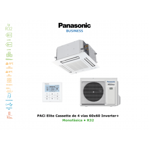 Aire acondicionado panasonic paci elite cassette de 4 vías 60x60 inverter+ KIT-50PY2ZH5 blanco con wifi