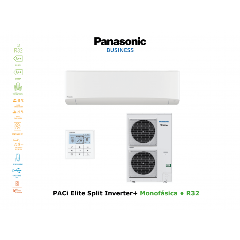 Aire acondicionado panasonic paci elite split inverter+ KIT-100PK2ZH5 blanco