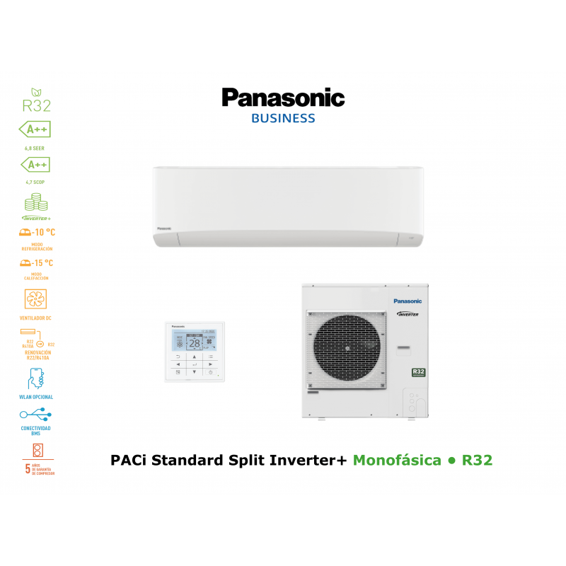 Aire acondicionado panasonic paci standard split inverter+ KIT-100PK2Z5 blanco