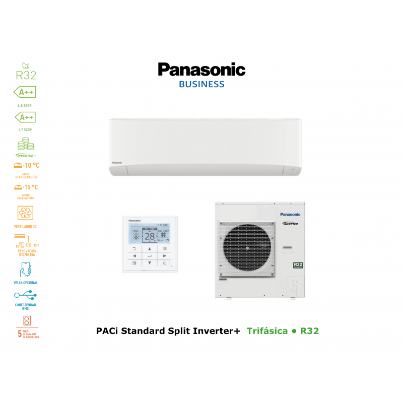 Aire acondicionado panasonic paci standard split inverter+ KIT-100PK2Z8 blanco