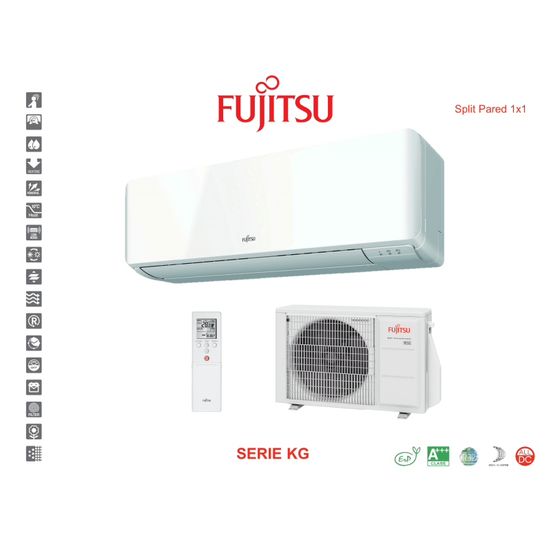 Aire acondicionado split pared fujitsu serie kg ASY40UI-KG blanco con wifi