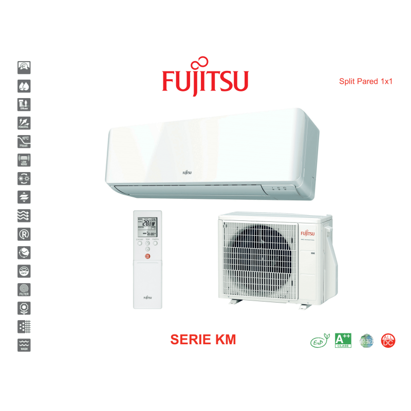 Aire acondicionado split pared fujitsu serie km ASY20UI-KM blanco