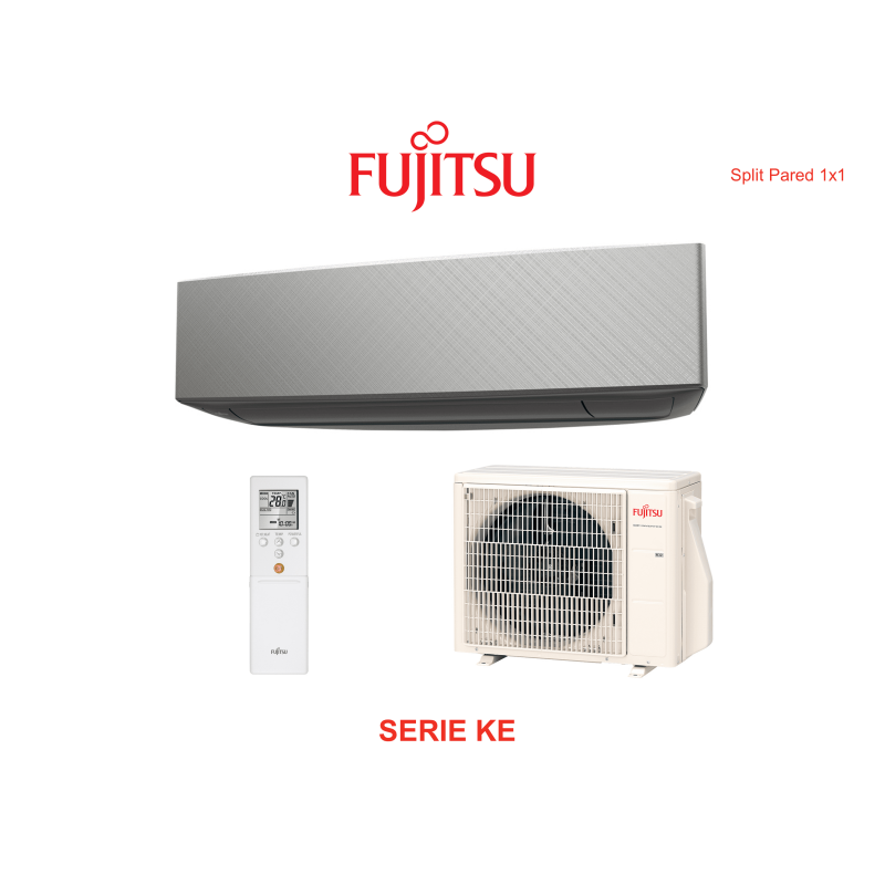 Aire acondicionado split pared fujitsu serie ke ASY25K-KE plata