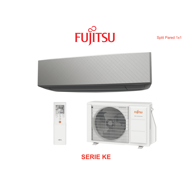 Aire acondicionado split pared fujitsu serie ke ASY40K-KE plata