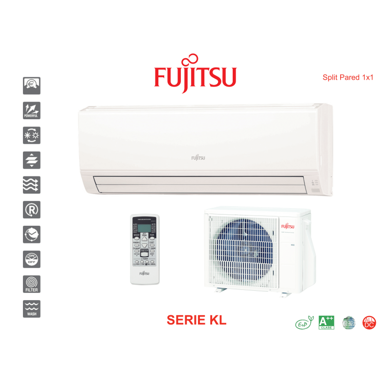 Aire acondicionado split pared fujitsu serie kl ASY 50 UI-KL blanco