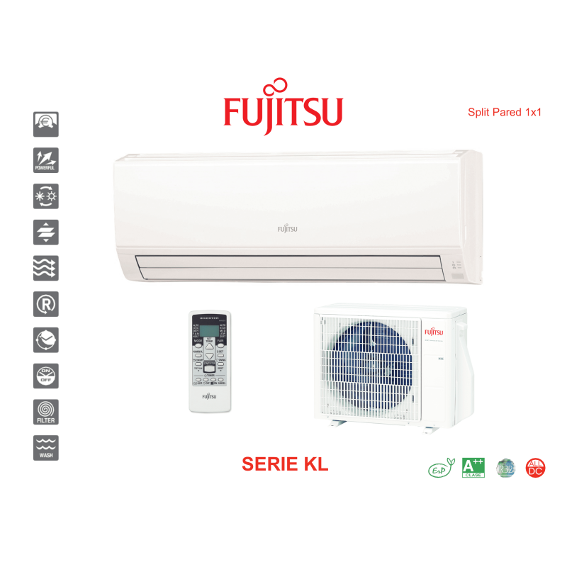 Aire acondicionado split pared fujitsu serie kl ASY 71 UI-KL blanco