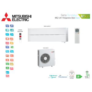 Aire acondicionado mitsubishi electric split pared 1x1 kirigamine style msz-ln60vgw blanco con wifi