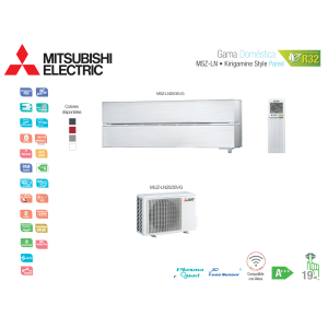 Aire acondicionado mitsubishi electric split pared 1x1 kirigamine style msz-ln25vgv blanco perla con wifi