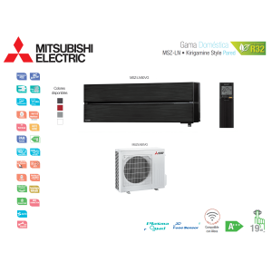Aire acondicionado mitsubishi electric split pared 1x1 kirigamine style msz-ln50vgb negro onyx con wifi