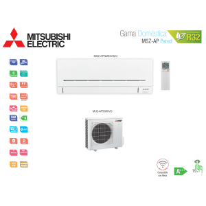 Aire acondicionado mitsubishi electric split pared 1x1 msz-ap msz-ap60vg(k) blanco con wifi