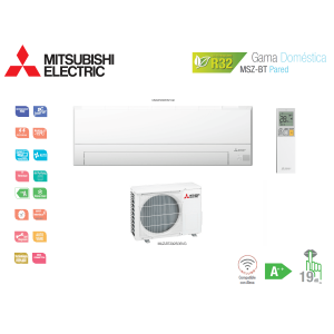 Aire acondicionado mitsubishi electric split pared 1x1 msz-bt msz-bt25vgk blanco con wifi