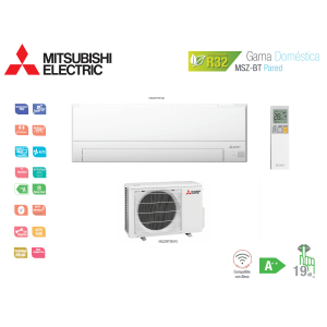 Aire acondicionado mitsubishi electric split pared 1x1 msz-bt msz-bt50vgk blanco con wifi