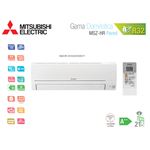 Aire acondicionado mitsubishi electric split pared 1x1 msz-hr msz-hr71vf blanco