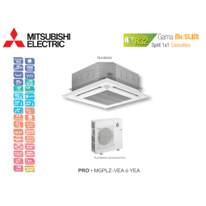 Aire acondicionado mitsubishi electric cassette mr. slim pro mgplz-125yea blanco