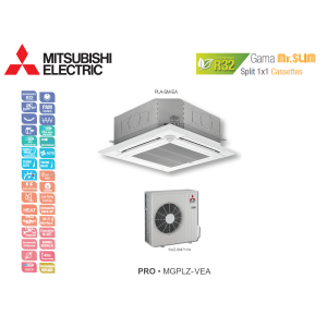 Aire acondicionado mitsubishi electric cassette mr. slim pro mgplz-71vea blanco