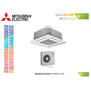 Aire acondicionado mitsubishi electric cassette mr. slim standard inverter msplz-71vea blanco con wifi