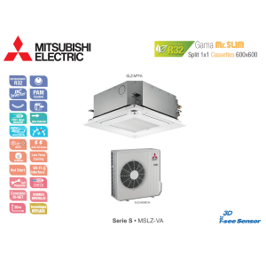 Aire acondicionado mitsubishi electric cassette mr. slim s mslz-60va blanco