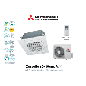 mitsubishi heavy cassette 60x60cm. mini FDTC(N)40VHNX-W con sensor de presencia  con wifi