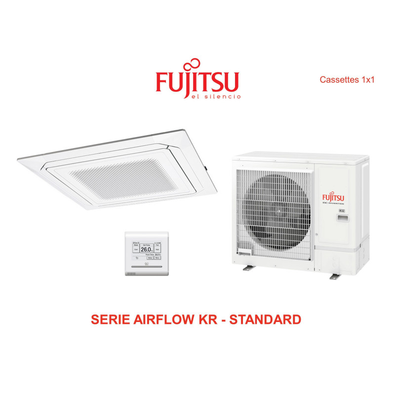 Aire acondicionado cassette fujitsu airflow kr  standard AUY80K-KR blanco