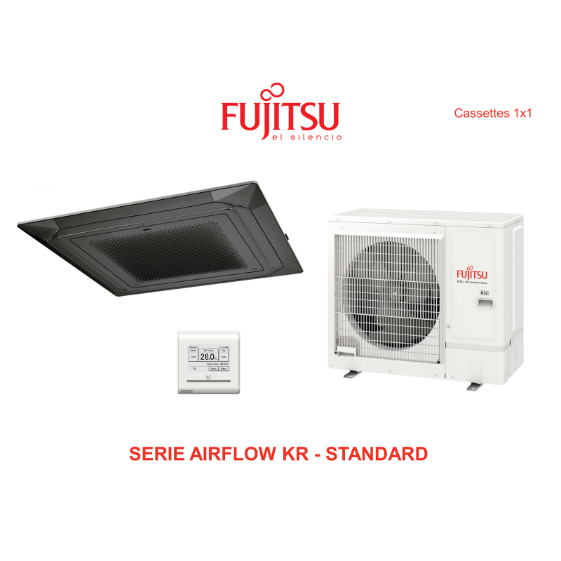 Aire acondicionado cassette fujitsu airflow kr  standard AUY80K-KR negro