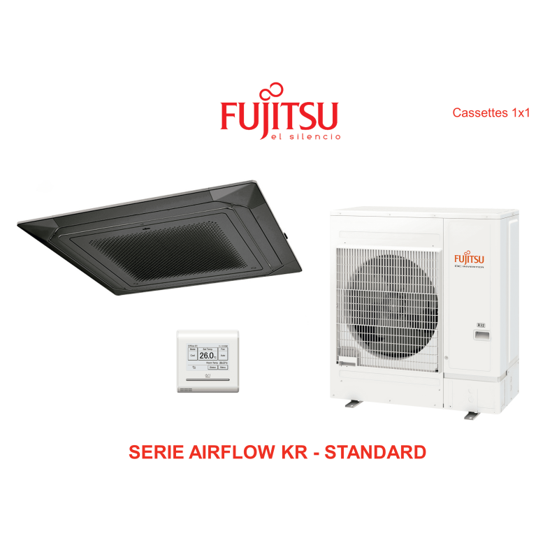 Aire acondicionado cassette fujitsu airflow kr  standard AUY125K-KR negro