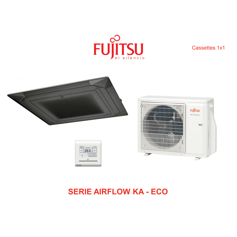 Aire acondicionado cassette fujitsu airflow ka - eco AUY71K-KA negro